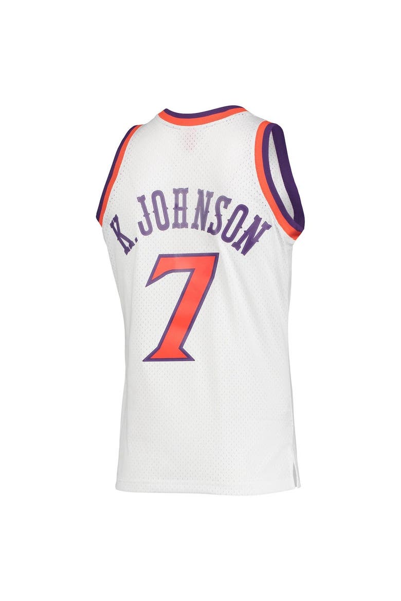 Men's Mitchell & Ness Kevin Johnson White Phoenix Suns 1989-90 Hardwood Classics Swingman Jersey, Alternate, color, White