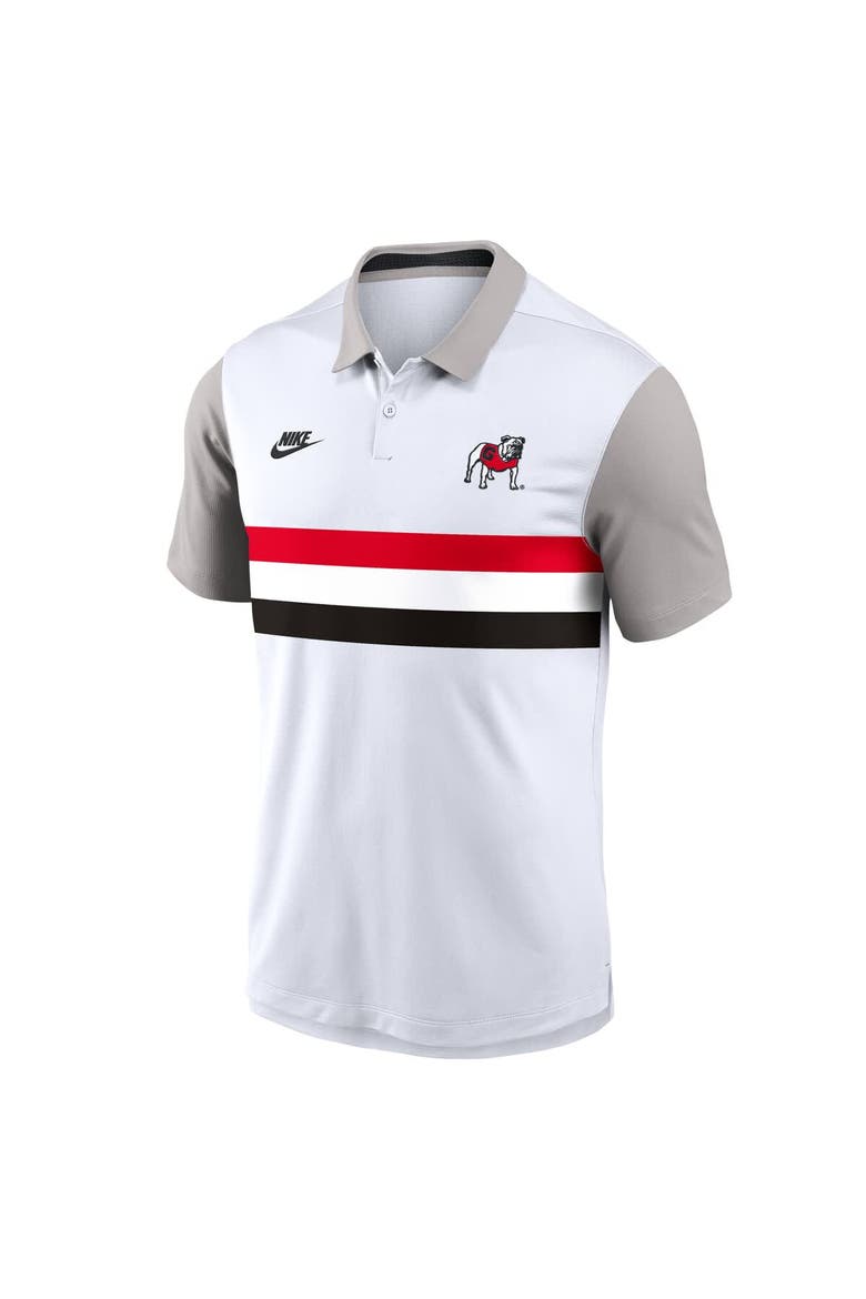 Men's Nike White/Gray Georgia Bulldogs Athletic Prep Legacy Logo Vapor Performance Polo, Alternate, color, White