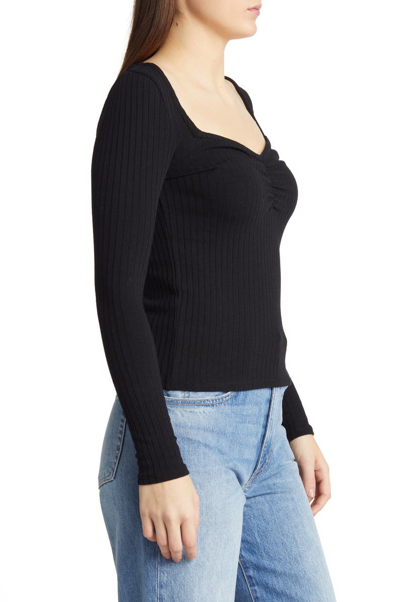Madewell Ribbed Sweetheart Sweater Top, Alternate, color, 