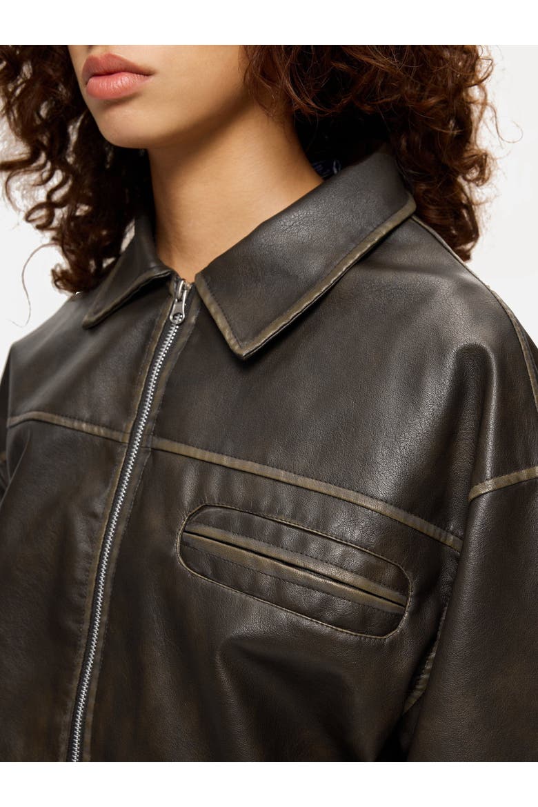 Vintage Leather Jacket, Alternate, color, Coffee