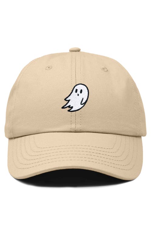Dalix Ghost Embroidered Low Crown Cap In Khaki