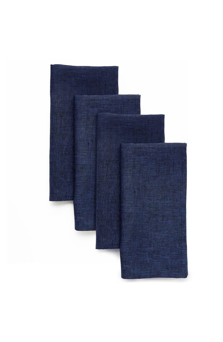 Solino Home Linen Dinner Napkins - Athena, 20" x 20" Inch, Main, color, Chambray Navy