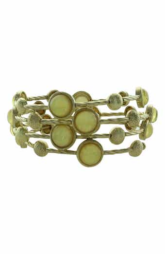 OLIVIA WELLES Textured Bauble & Resin Stone Bracelet