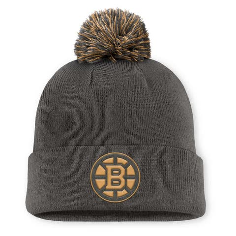Men's Fanatics  Charcoal Boston Bruins Authentic Pro Military Appreciation Cuffed Knit Hat with Pom