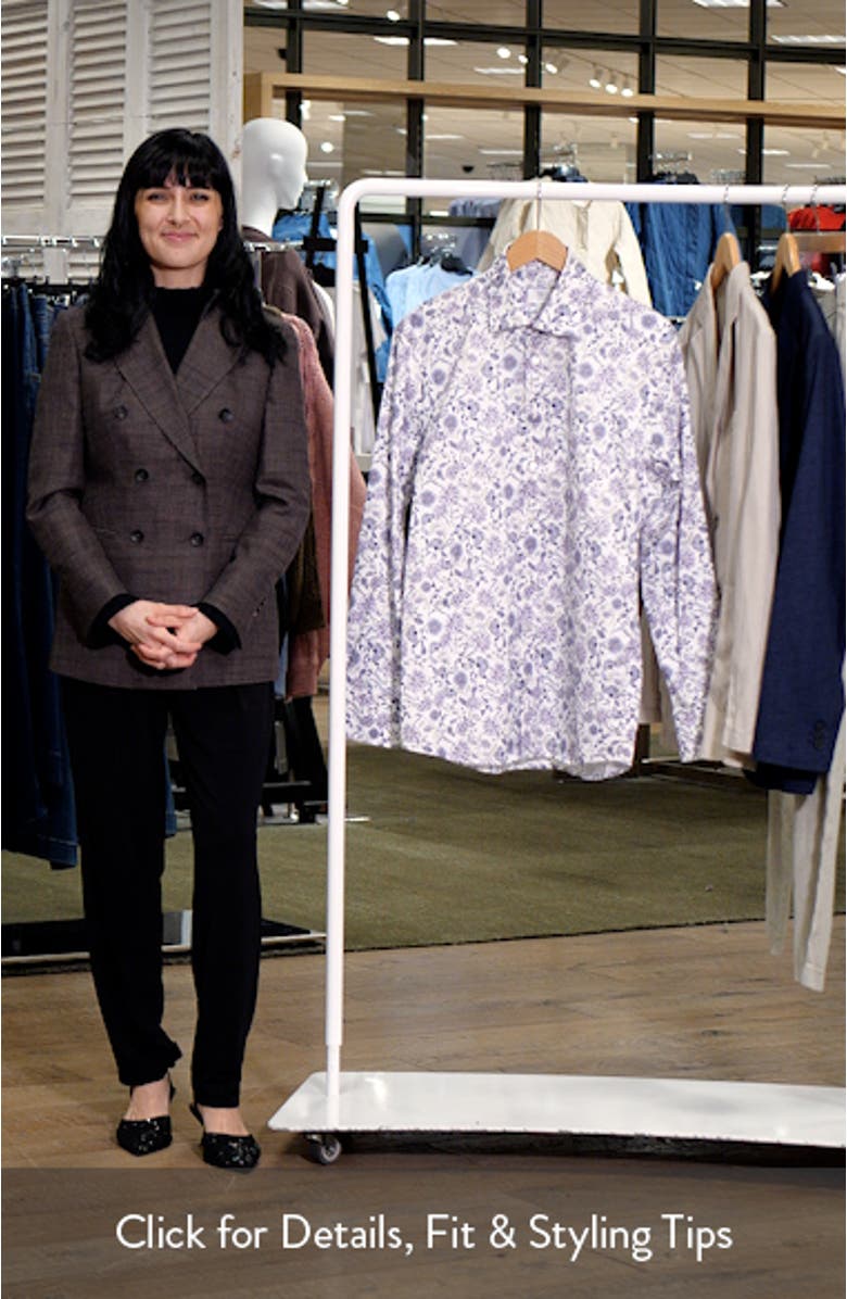 Modern Fit Floral Non-Iron Cotton Twill Dress Shirt, sales video thumbnail