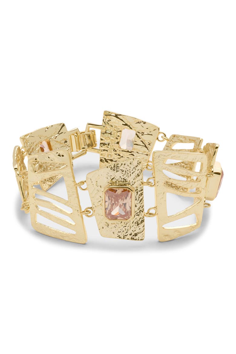 Elina Cubic Zirconia Link Bracelet, Main, color, GOLD