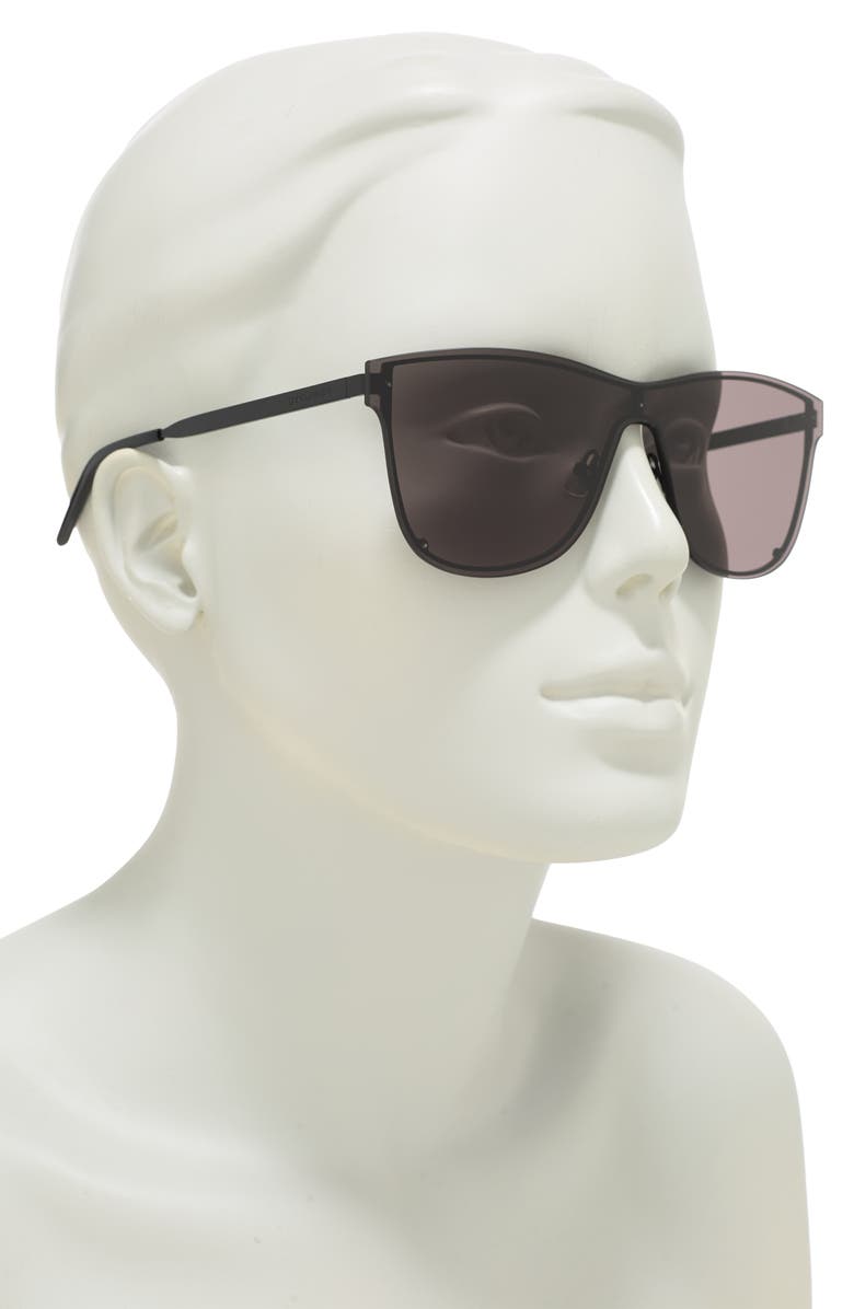 Saint Laurent 99mm Shield Wrap Sunglasses, Alternate, color, 