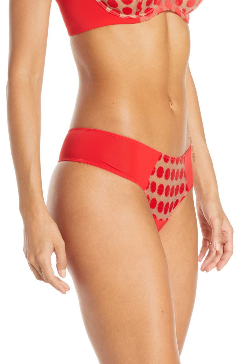Irresistible Mesh Thong, Alternate, color, STOPLIGHT/ PECAN