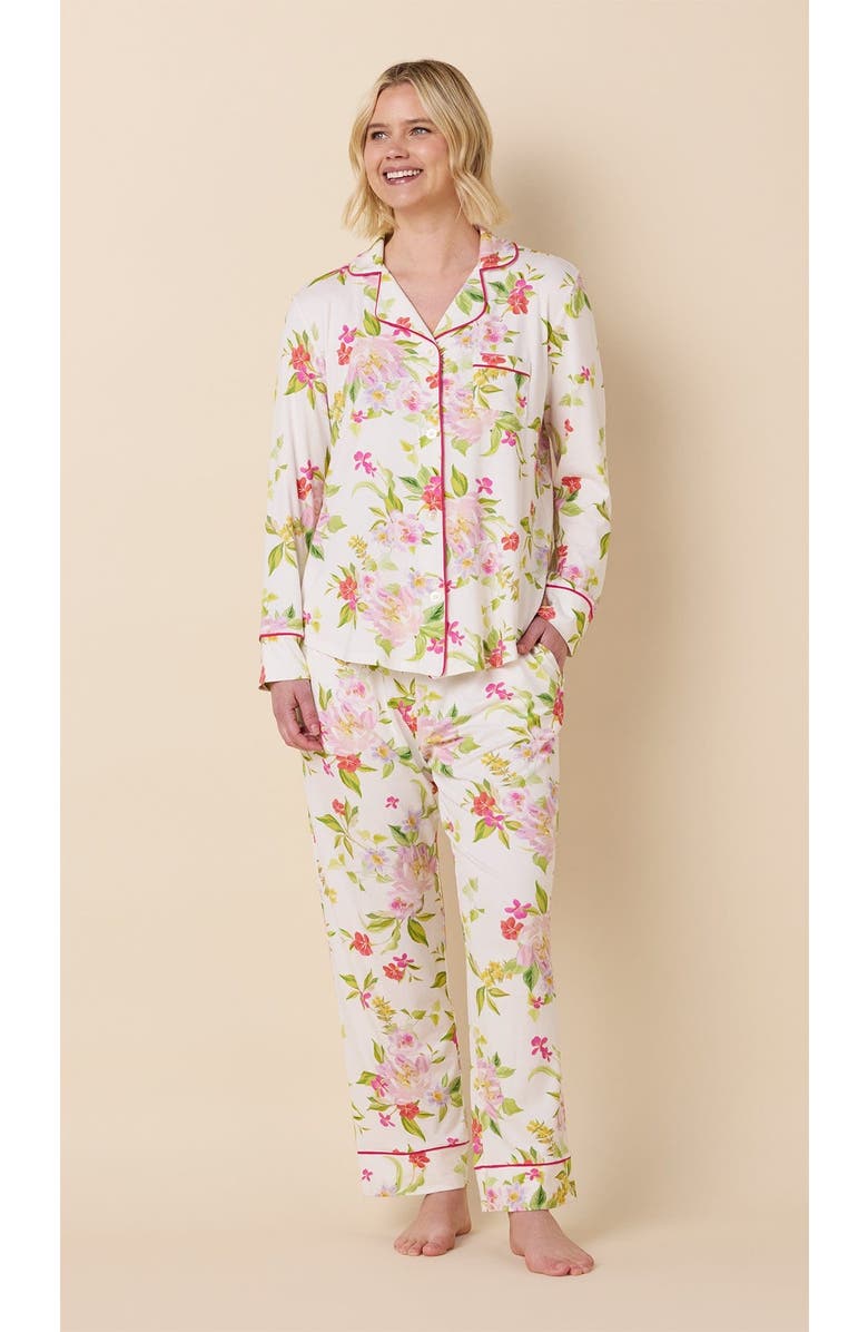 The Cat's Pajamas Pima Knit Long-Sleeved Pajama, Main, color, Florentina