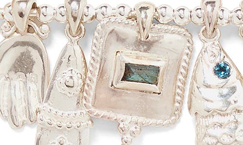 Chan Luu Charm Safety Pin Brooch In Silver