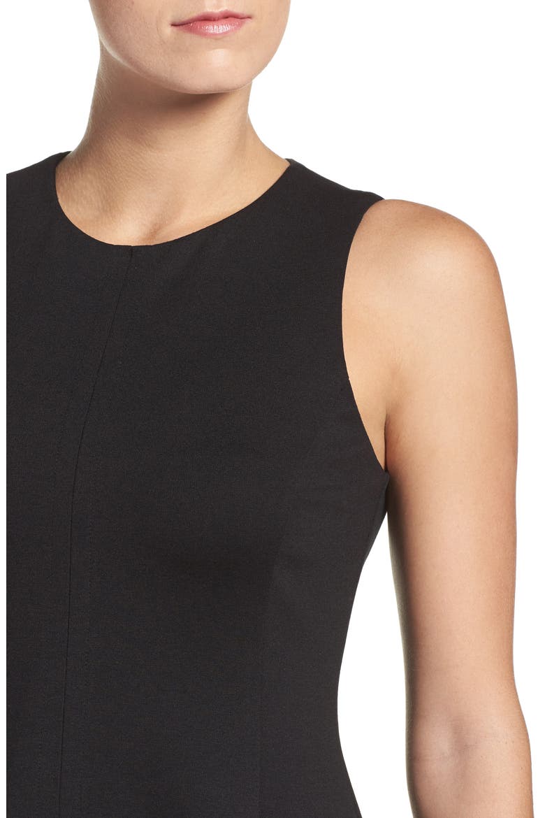 Colorblock Hem Fit & Flare Dress, Alternate, color, BLACK/ IVORY