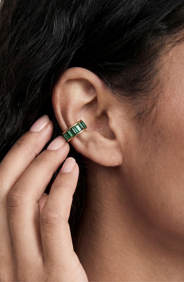 Ettika Crystal Ear Cuff, Alternate, color, Green