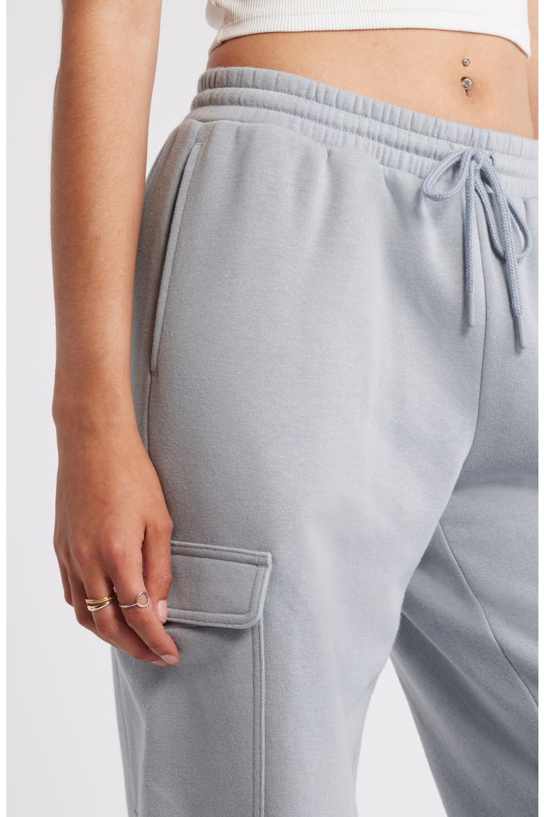 Baggy Wide Leg Cargo Sweatpants, Alternate, color, GREY WEATHERVANE