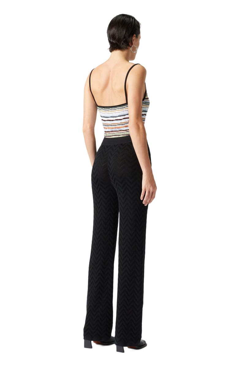 Missoni Tonal Chevron Pattern Straight Trousers, Alternate, color, Black