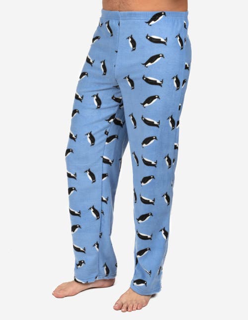 Leveret Fleece Printed Holiday Pajama Pants In Blue