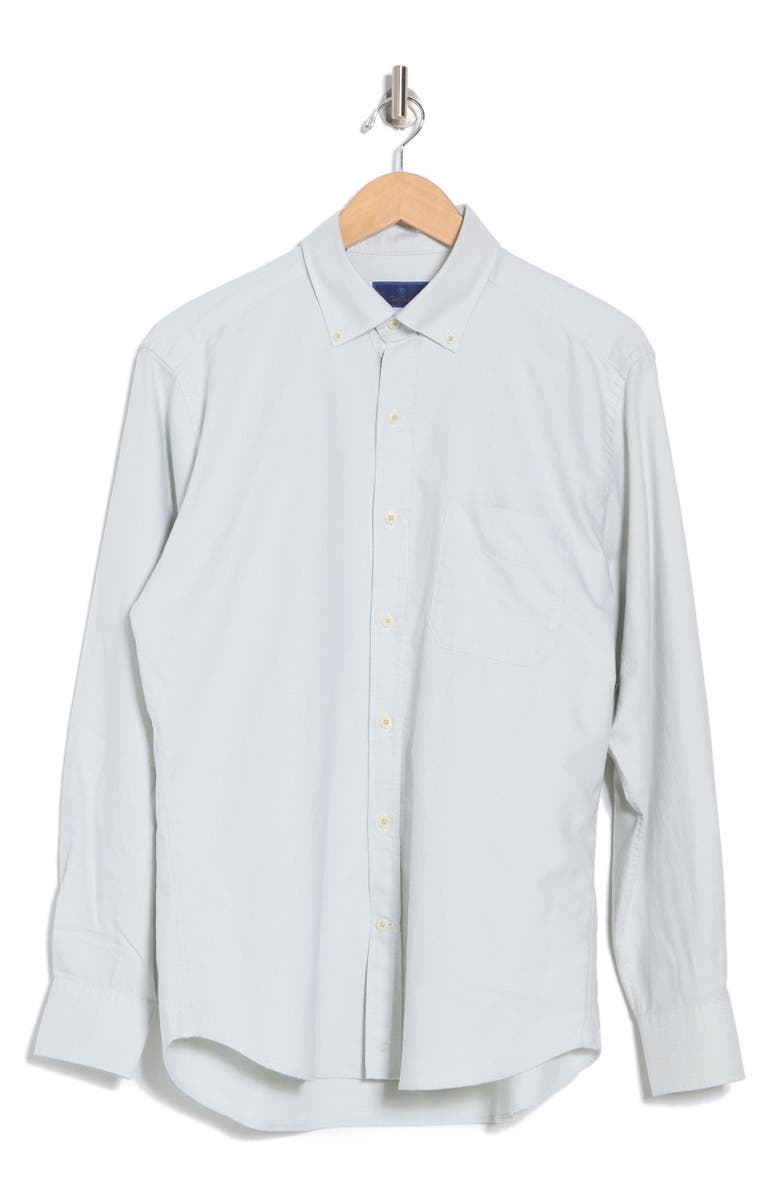 David Donahue Oxford Cotton Button-Down Dress Shirt, Alternate, color, Sage