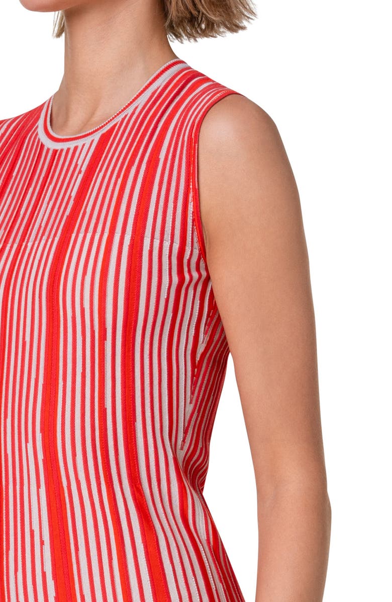 Akris Asago Stripe Silk & Wool Blend Midi Sweater Dress, Alternate, color,