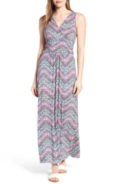 Shirred Waist Jersey Maxi Dress