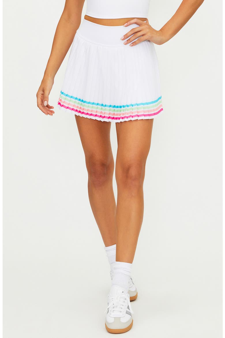 Analie Pleated Miniskirt, Main, color, HIBISCUS COVE WHITE