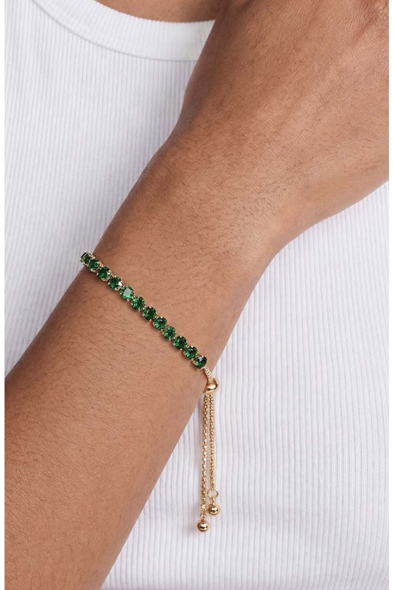 Adjustable Cubic Zirconia Bracelet, Alternate, color, GREEN
