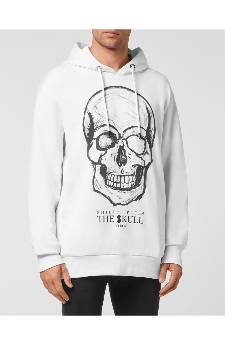 PHILIPP PLEIN Hoodie Sweatshirt Print Skull Men, Main, color, White