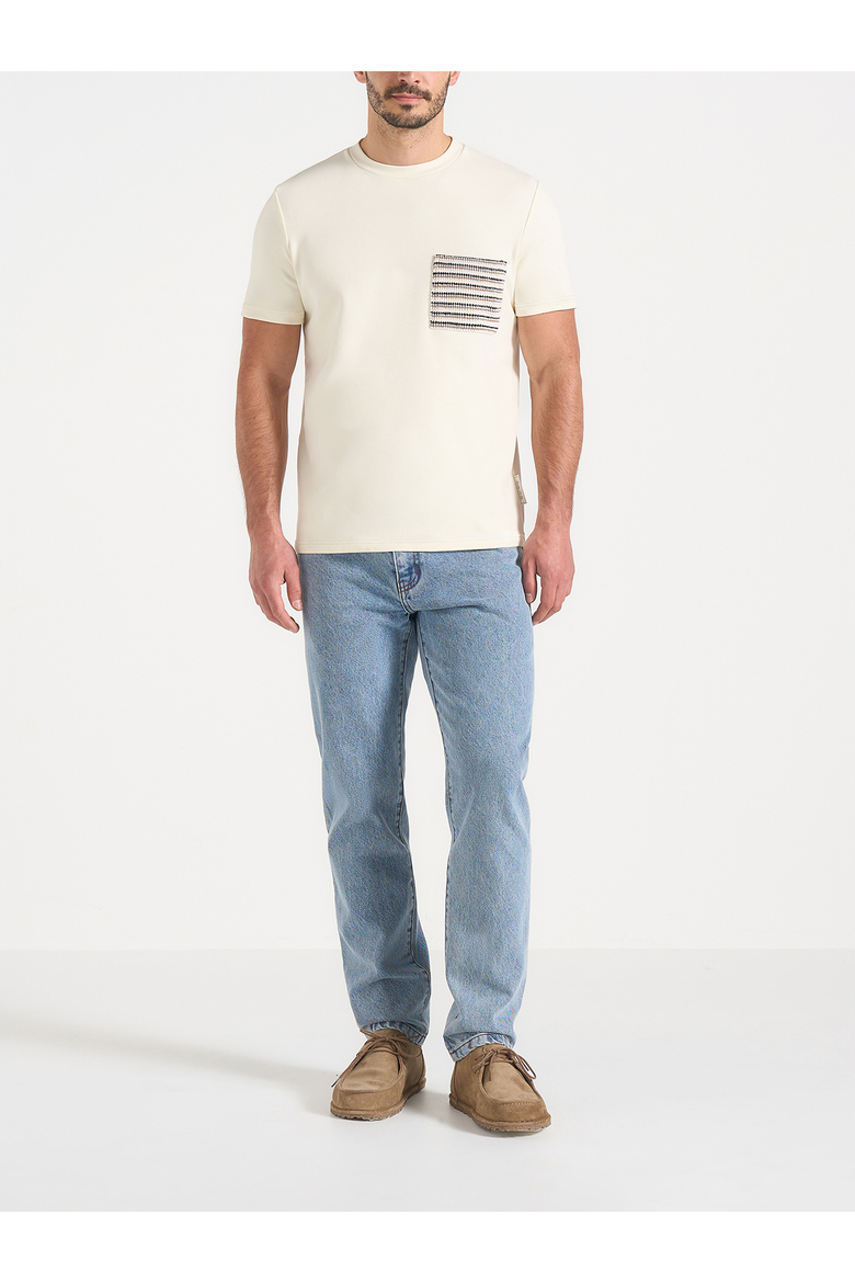 Joris Whipstitch Pocket Detail T Shirt, Main, color, Cream