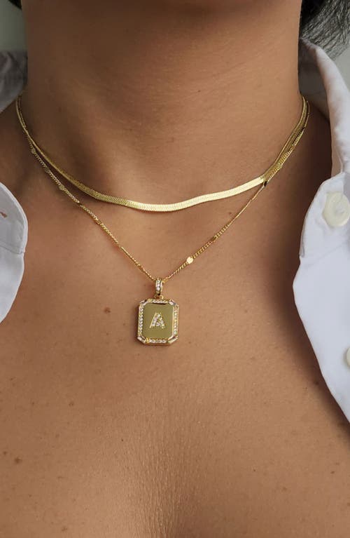 Adornia Initial Tag Pendant Necklace