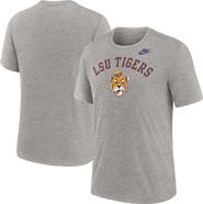 Nike Men's Nike Heather Gray LSU Tigers Legacy Arch Tri-Blend T-Shirt