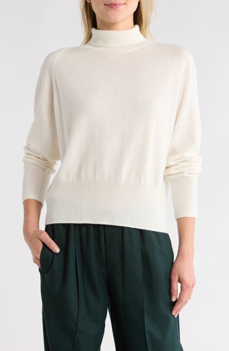 Vince Wool Cashmere Blend Turtleneck, Main, color, Off White