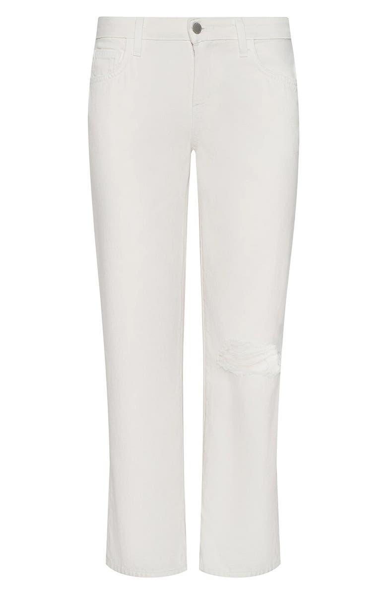 L'AGENCE Blaine Low Rise Crop Stovepipe Jeans, Alternate, color, Light Ecru Dest