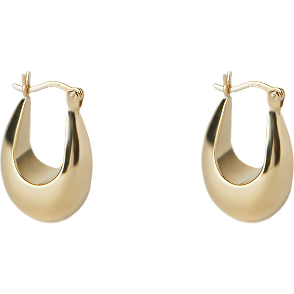 Argento Vivo Sterling Silver Chunky Huggie Hoop Earrings In Gold