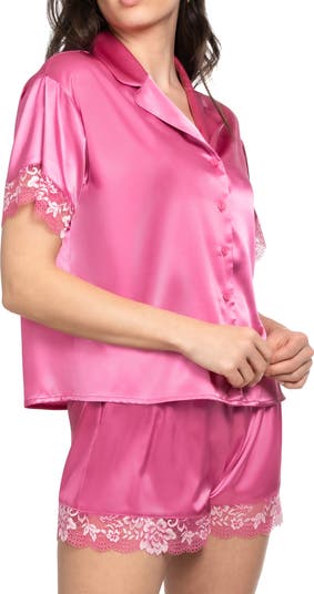 Annalee Lace Trim Satin Pajamas