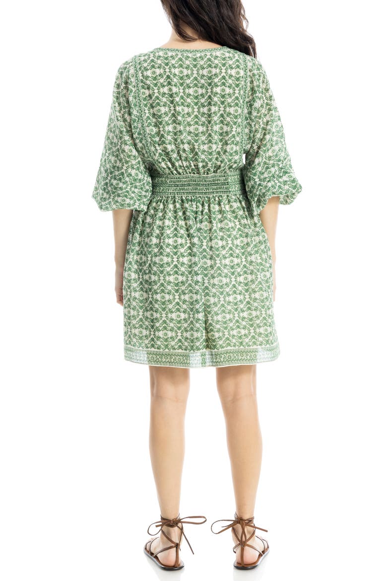 Puff Sleeve Minidress, Alternate, color, GREEN