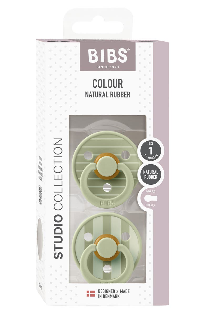 BIBS Studio Colour 2-Pack Pacifiers, Alternate, color, Sage