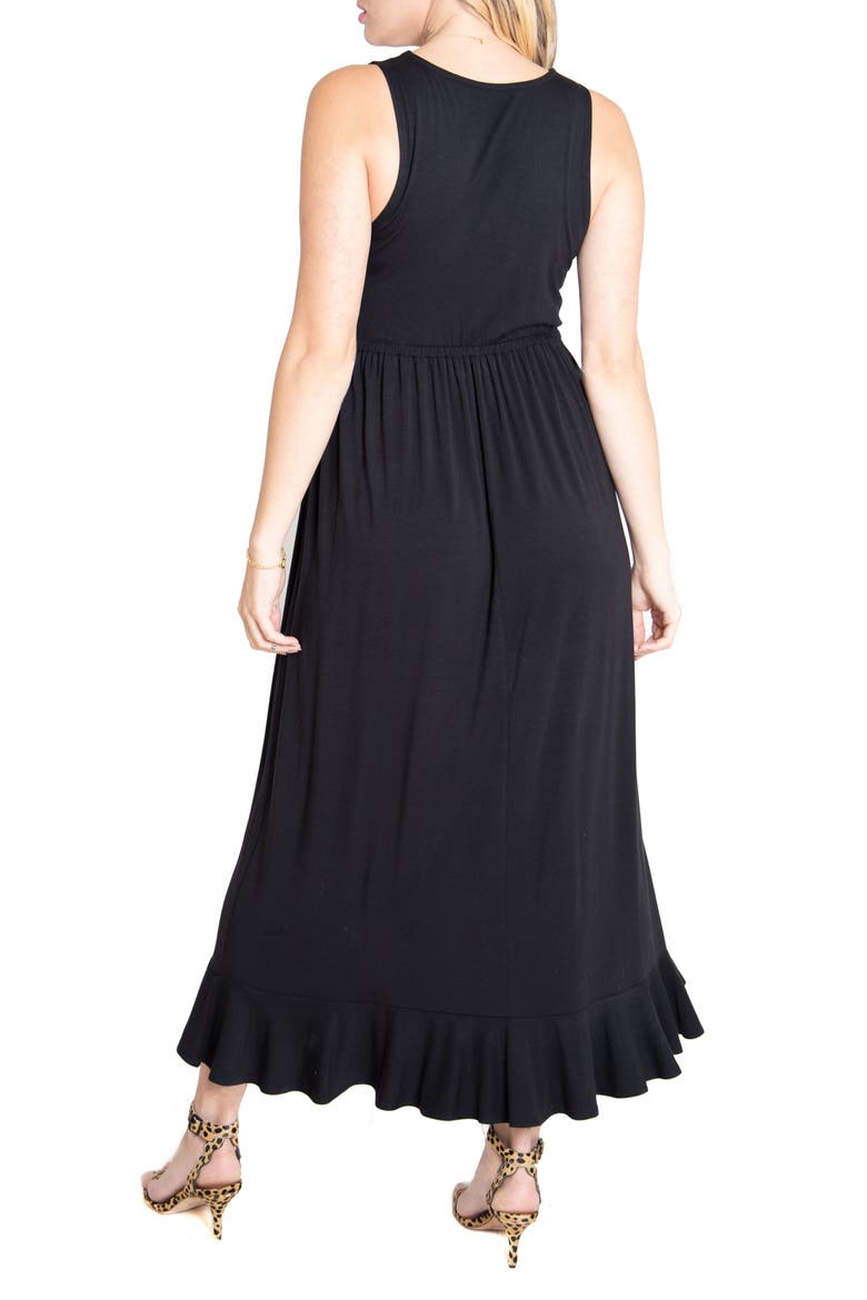 Ingrid & Isabel® Surplice Maternity Maxi Dress, Alternate, color, BLACK