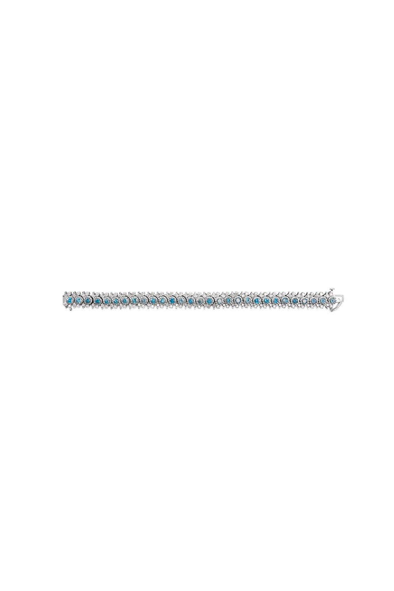 14K White Gold 10.0 Cttw Diamond Floral Cluster Link Bracelet, Alternate, color, White