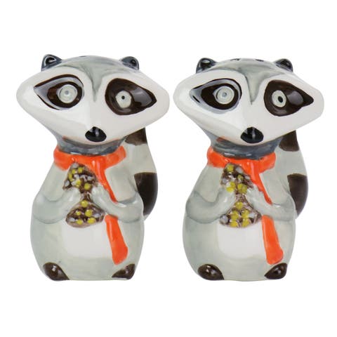 Woodland Raccoon 2 Piece Hard Dolomite Salt and Pepper Set