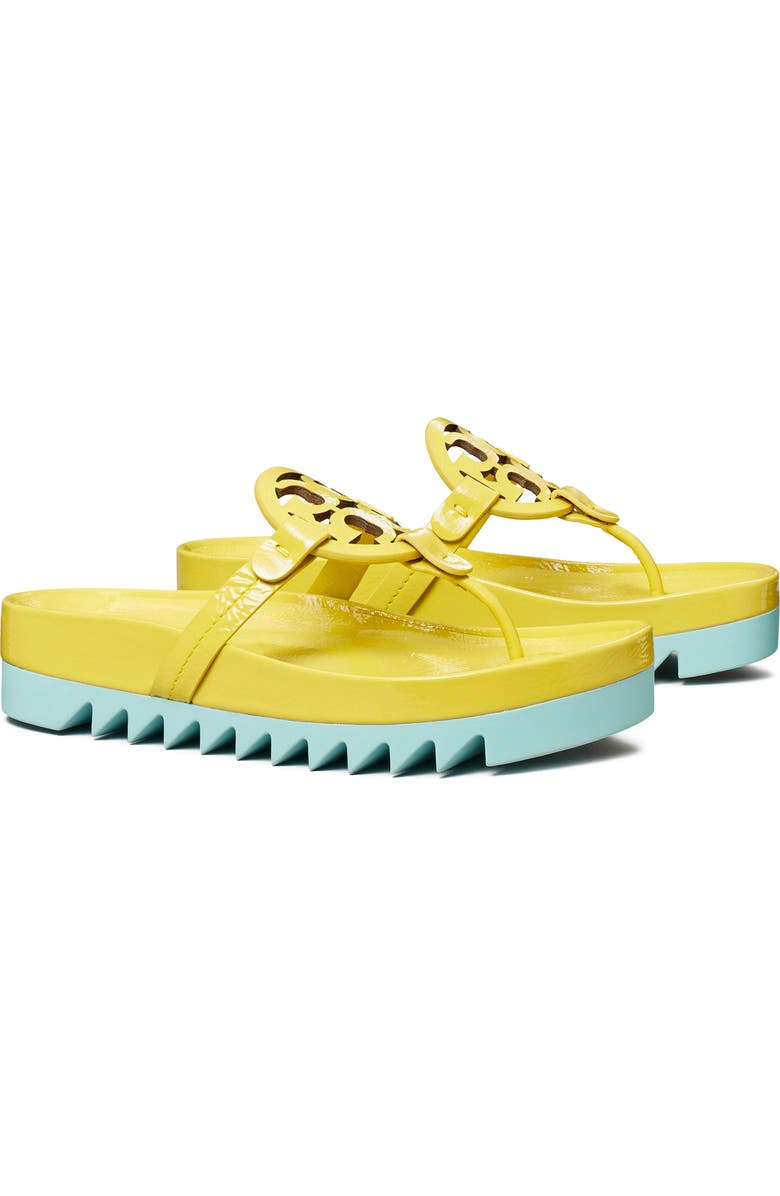 Tory Burch Miller Cloud Lug Sandal, Main, color, Zesty Lime / Sea Bubble