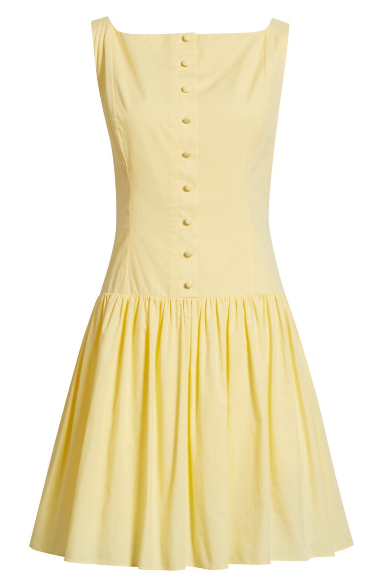 Julia Jordan Square Neck Sleeveless Cotton Dress, Main, color, Yellow