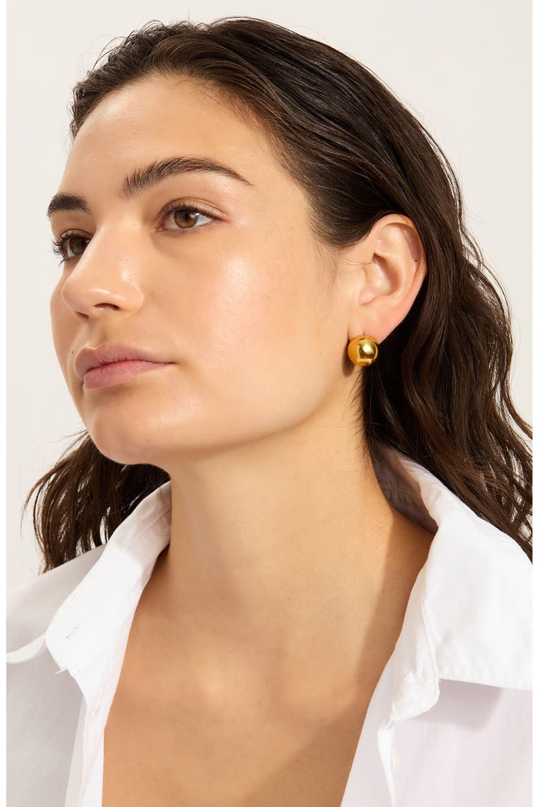 Water Resistant Round Stud Earrings, Alternate, color, GOLD