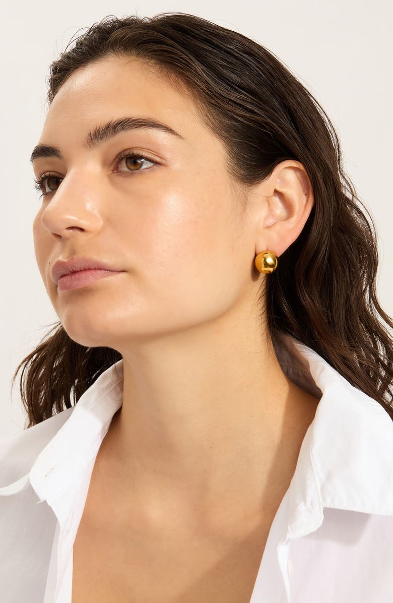 Adornia Water Resistant Round Stud Earrings, Alternate, color, Gold