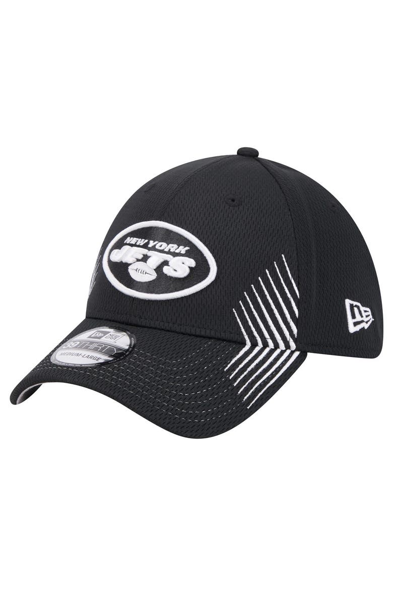 Men's New Era Black New York Jets Active 39THIRTY Flex Hat, Alternate, color, Black