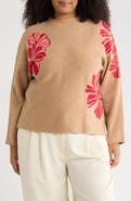 Joseph A Floral Diamond Jacquard Sweater
