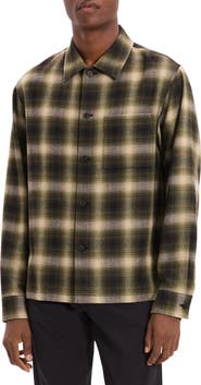 Theory Plaid Button-Up Shirt