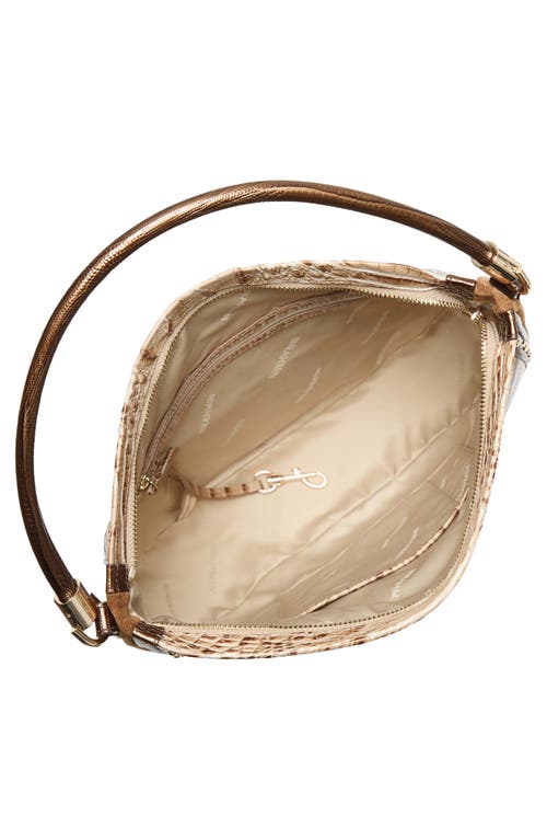 Brahmin Small Kathleen Croc Embossed Leather Shoulder Bag In Neutral