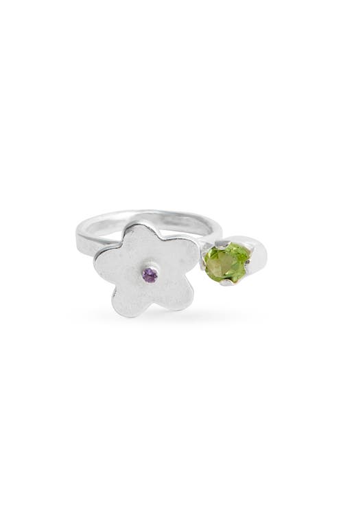 Shana Cave Lavender Lime Ring In Silver Periodt Amethyst