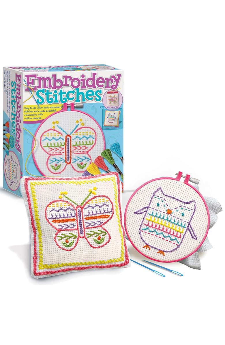 4M Easy to Do Embroidery Kit Diy Craft Set, Alternate, color, Multicolored