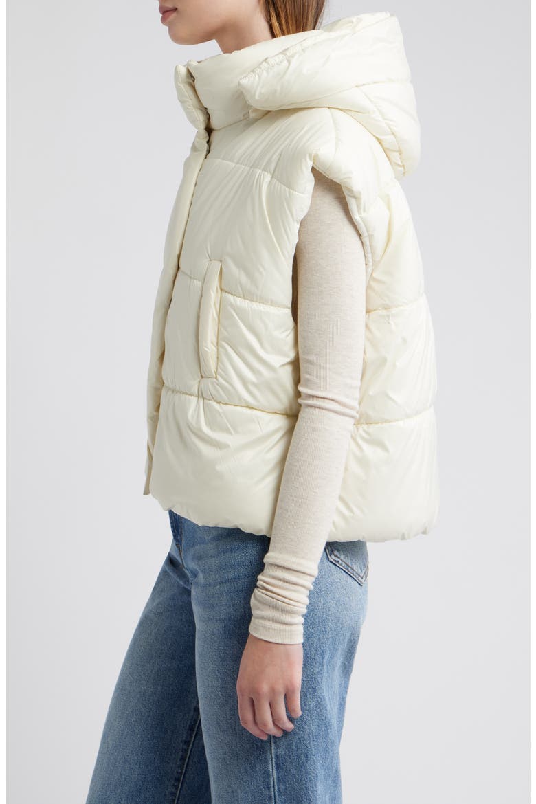 Poppy Hooded Puffer Vest, Alternate, color, OFF WHITE