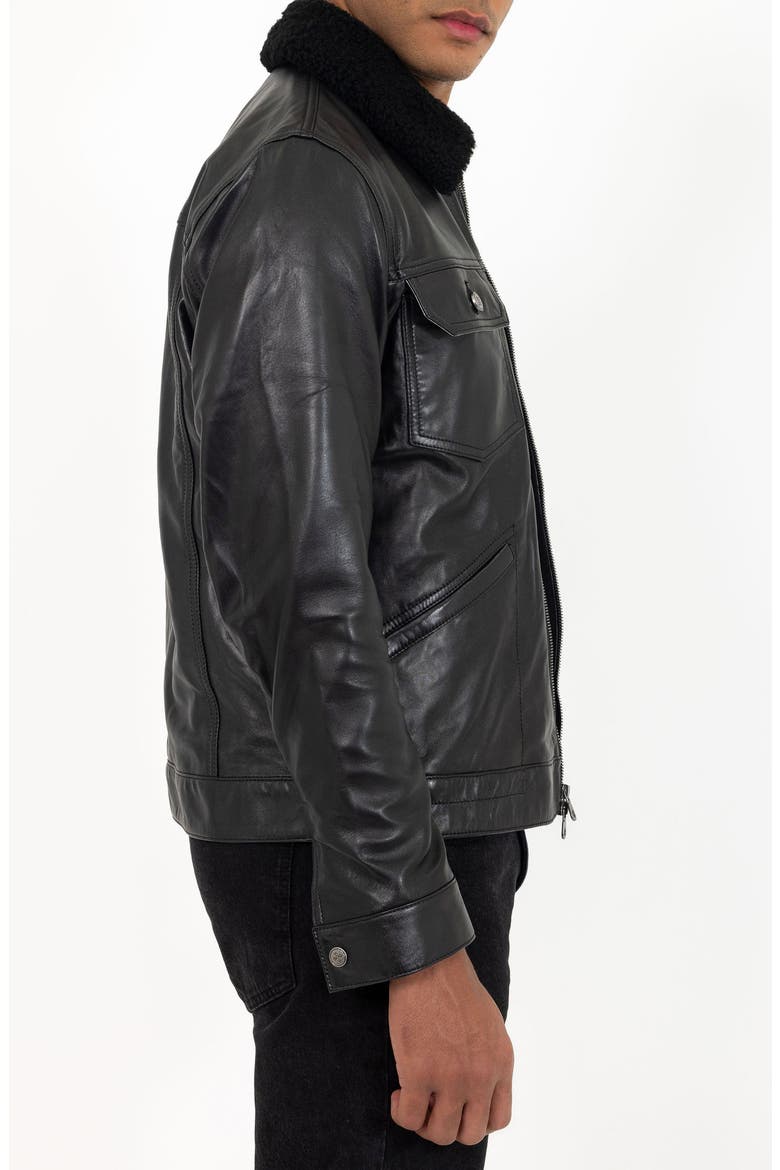 Lambskin Leather Jacket, Alternate, color, BLACK