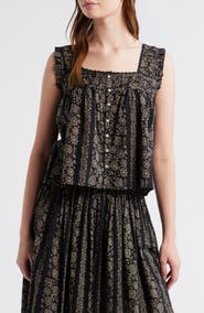 THE GREAT. The Victorian Lace Trim Tank